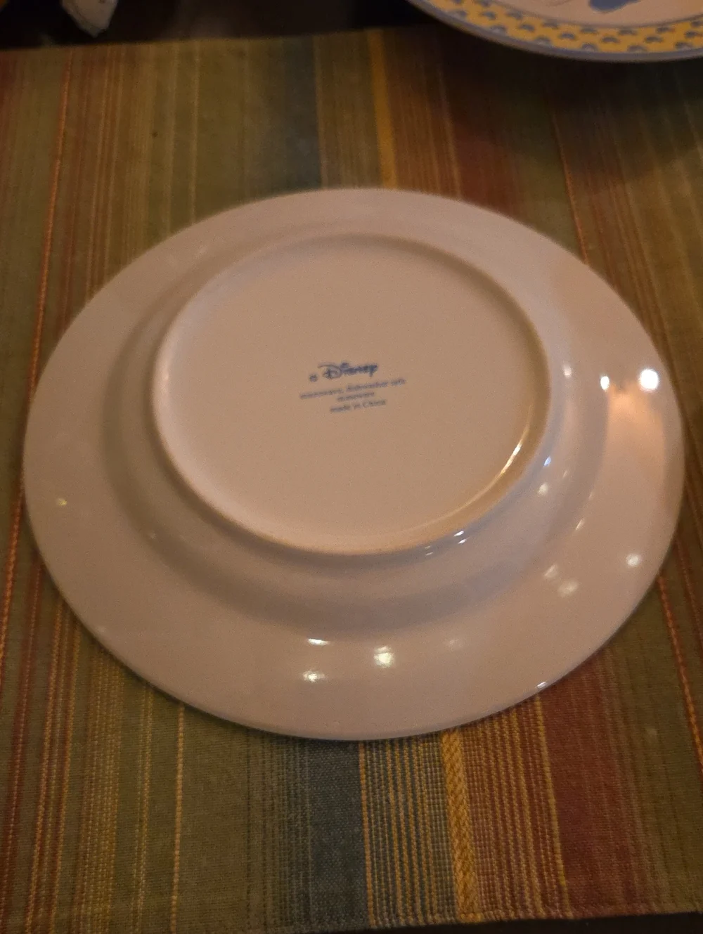 Disney Yellow and Blue Mickey Mouse Ceramic Dinner Plate